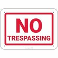 Pig PIG No Trespassing Sign 14" x 10" Aluminum 14" L x 10" H SGN2034-10X14-ALM